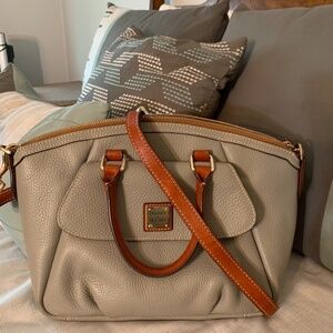 Dooney & Bourke Taupe Florentine Vacchetta Leather Satchel